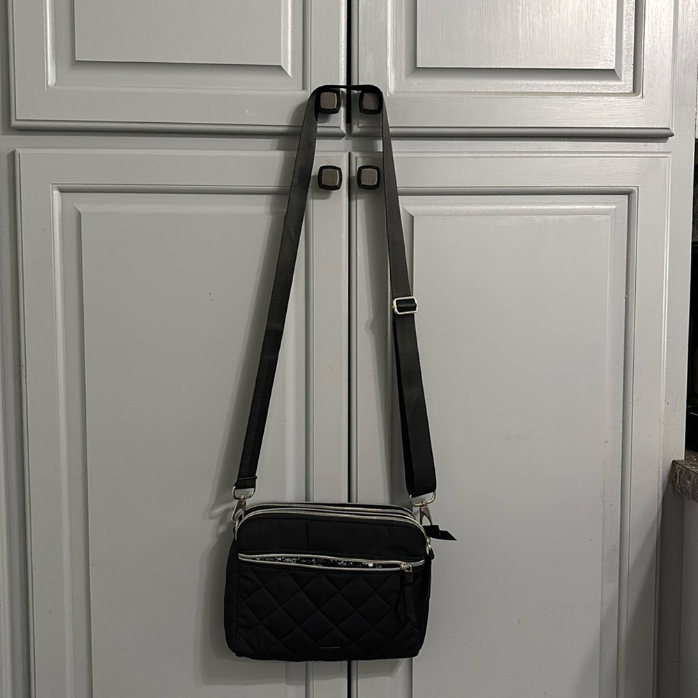 Vera Bradley Black Messenger Bag with Long Strap